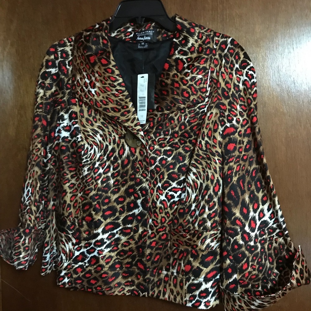 Ellen Tracy Animal Print Swing Jacket
